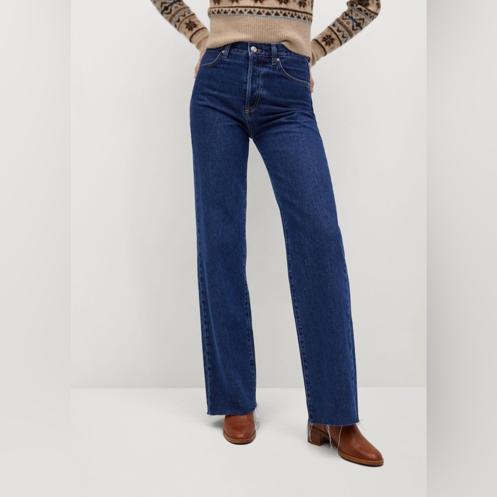 Sold out Mango Nora wide leg jeans in blue denim